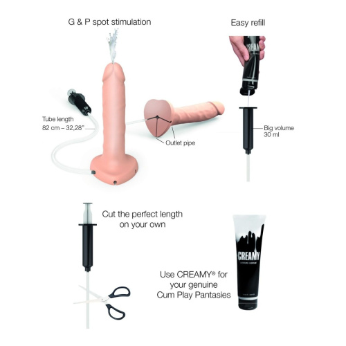 Кончающий фаллоимитатор Strap-On-Me Squirting Cum Dildo XL, 17,8 см