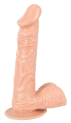 European Lover Medium Dong With Balls - Фаллоимитатор на присоске, 16х3.9 см (телесный)