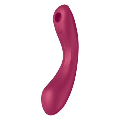 Satisfyer Curvy Trinity 1 - Вакуумный стимулятор + вибратор точки G, 17.5х3.9 см (красный)