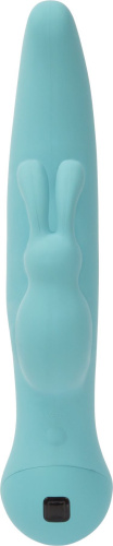 Swan Touch Duo Teal - вибратор-кролик с сенсорным управлением и ротацией, 14х3.8 см (голубой)