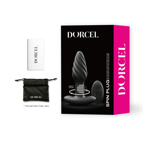 Анальная пробка с вибрацией, вращением и пультом ду Dorcel Spin Plug, 12.2х3.8 см