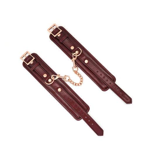 Кожаные наручники Liebe Seele Wine Red Wrist Cuffs