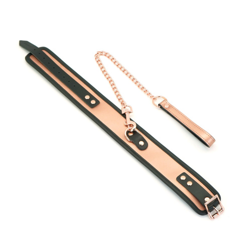 Широкий ошейник с поводком Liebe Seele Rose Gold Memory Collar with Leash
