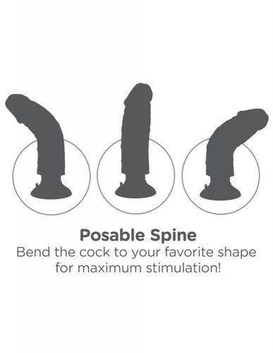 Pipedream Vibrating King Cock 7 with Balls - Вибратор, 12.7х4.1 см