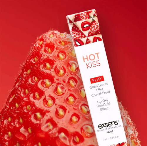 Стимулирующий блеск для губ EXSENS Strawberry Hot Kiss 7 мл (клубника)