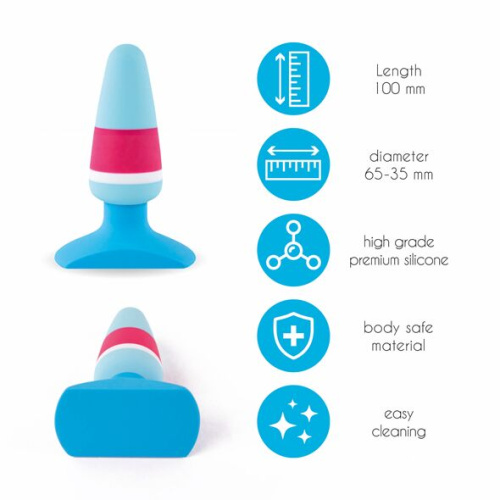 FeelzToys - Plugz Butt Plug Colors Nr. 1 - Анальная пробка, 7х3.2 см (голубой)