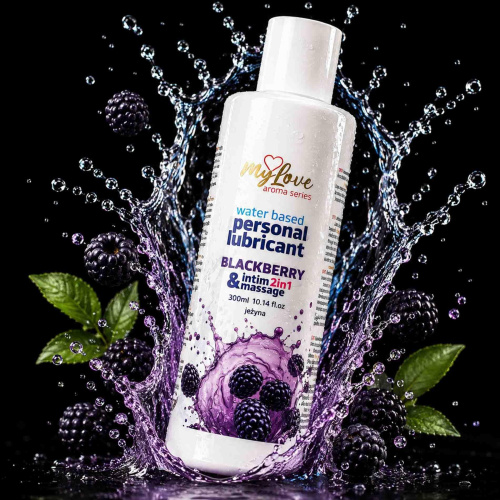2в1 лубрикант и массажный гель - MyLove Aroma Series Intim&Massage Blackberry, 300 мл
