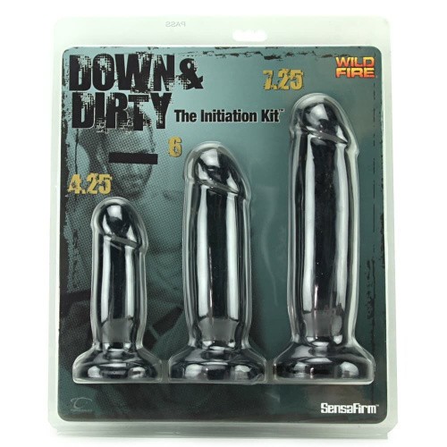 Topco Sales Wildfire Down & Dirty The Initiation Kit - Набор анальных фаллоимитаторов, 3 шт (чёрный)