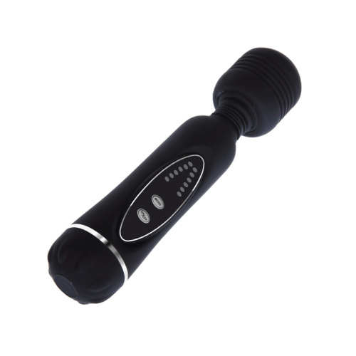 Baile Power Wand Black - Вибратор-микрофон с двумя насадками, 20х4.5 см (чёрный)