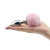 LoveToy Pompon Metal Plug Small - маленькая серебристая анальная пробка с хвостиком, 7х2.8 см (розовый)