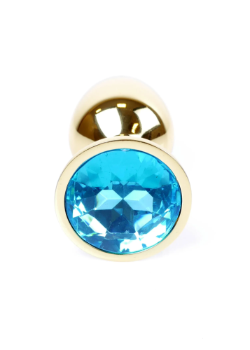 Металлическая анальная пробка с кристаллом Boss Jewellery Gold Plug Light