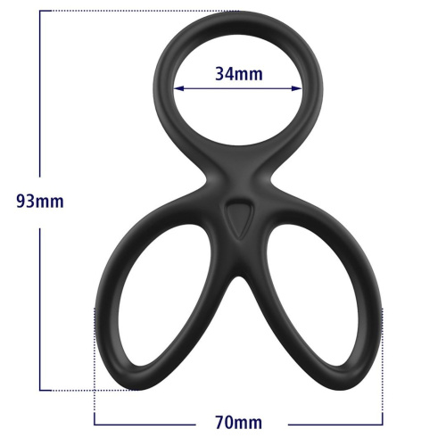 Эрекционное кольцо Erospace Men’s Play Triple Silicone Cock Ring  B14