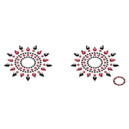 Petits Joujoux Gloria set of 2 Black/Red - пестис із кристалів, прикраса на груди, (чорний/червоний) - купити в Києві, Україні