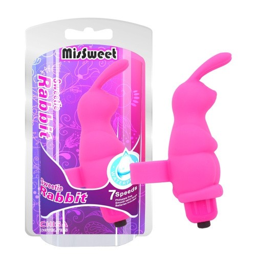 MisSweet Sweetie Rabbit Finger Vibrator Pink - Насадка на палець, 10 см (рожевий) - купити в Києві, Україні