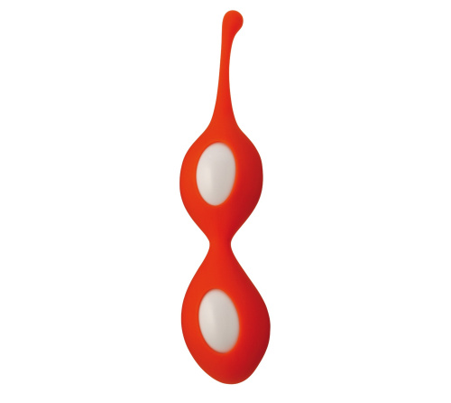 StRubber Minds Of Love TrainBalls Beeze Duo - Силиконовые вагинальные шарики, 16.5х3.7 см (красный)