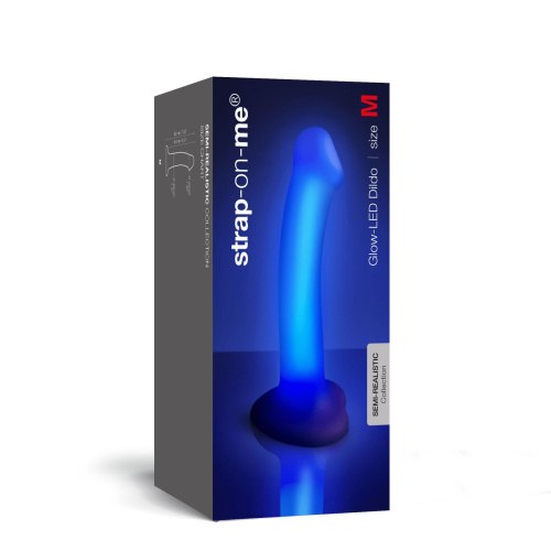 Светящийся дилдо Strap-On-Me Glow-LED Dildo Purple - M