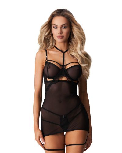 Бебі-дол Obsessive Arrowel Black chemise S/M - купити в Україні | Секс шоп SEX-SHOP.ua