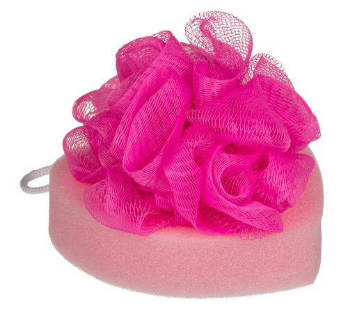 Bath Sponge Heart - Губка для ванної, 12 см (рожевий) - купити в Києві, Україні