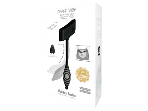 Adrien Lastic Pan-T Vibe - вибратор-трусики с пультом ДУ, 15.7х2.6 см (чёрный)