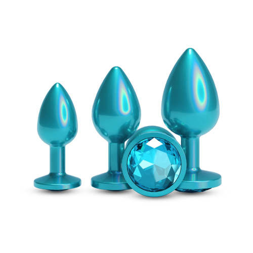 Набор анальных пробок NS Novelties Rear Assets - Trainer Kit - Iridescent Teal