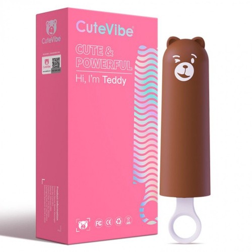 CuteVibe Teddy Brown (Pink Dildo) - Реалистичный вибратор под видом мороженого