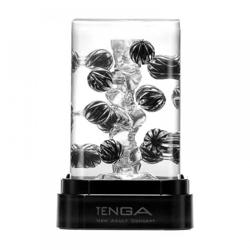 Tenga Crysta Ball - мастурбатор с уникальным рельефом, прозрачный материал, 12х5 см (чёрный)