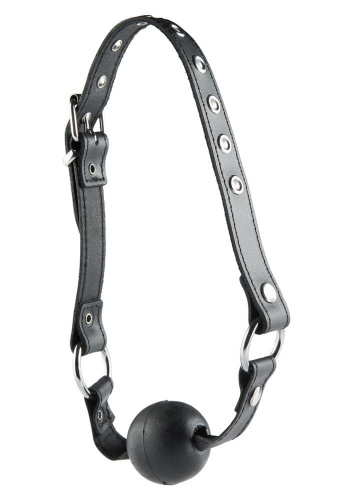 Кляп на шкіряному ремені Ball Gag Normal (чорний) - купити в Києві, Україні