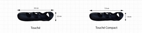 Adrien Lastic Touche (S) - Вибратор-насадка на палец с браслетом S, 7.8х1.9 см, (чёрный)