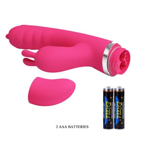 Pretty Love Phoenix Vibrator Pink - Вібратор-кролик з мембранним стимулятором та рухомим язичком, 20.2х3.3 см (рожевий) - купити в Києві, Україні