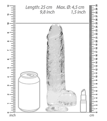 Реалистичный фаллоимитатор Realrock Dildo With Balls 9', 25 см