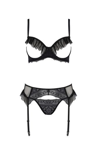 Комплект Passion KERRIA SET WITH OPEN BRA black, L/XL