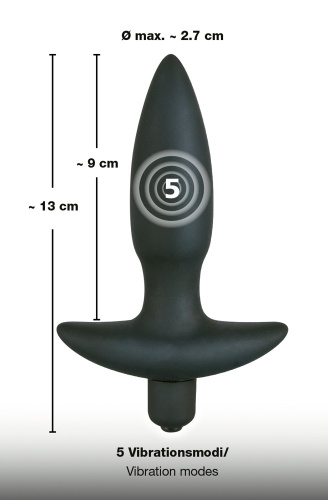 Orion Black Velvet Vibrating Plug Small анальная пробка с вибрацией, 13х2.7 см (S)
