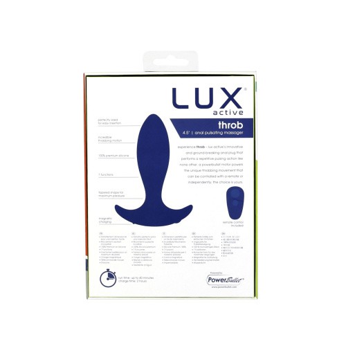 Lux Active Throb Anal Pulsating Massager - анальна пробка-пульсатор з пультом дистанційного керування, 11.5х3 см - купити в Києві, Україні