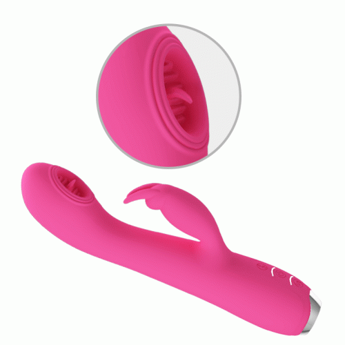 Pretty Love Rachel Licking Vibrator - вибратор-кролик с имитацией оральных ласк, 19.9х3.5 см