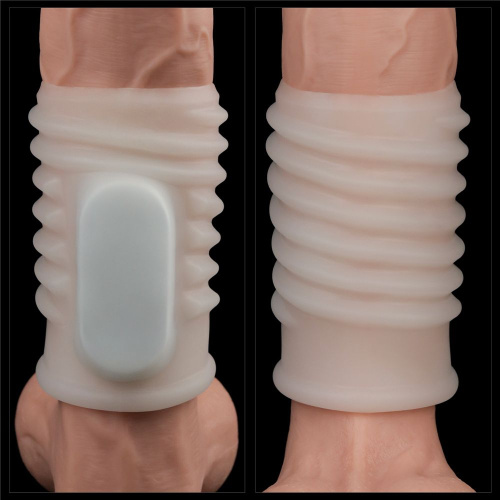 LoveToy Vibrating Spiral Knights Ring - вібронасадка на член, 10 см (білий) - купити в Києві, Україні