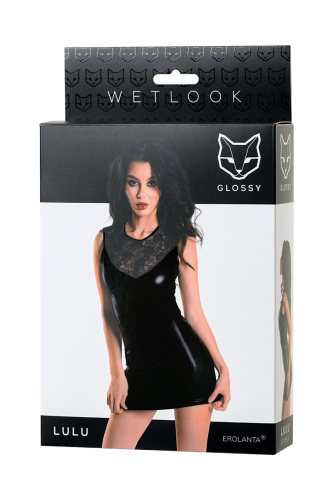 Erolanta Glossy Lulu - эротическое платье, S (черный)