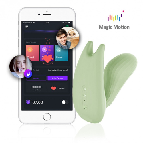 Magic Motion Umi - очаровательный смарт-вибратор (зелёный), 9.5х2.8 см