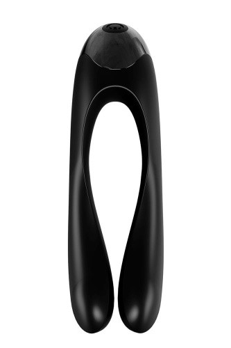Satisfyer Candy Cane Black - Вибратор на палец, 11х3.5 см (чёрный)