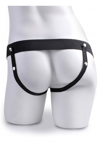 Fetish Fantasy 6 Hollow Rechargeable Strap-on with Balls - Порожнистий вібрострапон на трусиках з пультом дистанційного керування, 15х5 см - купити в Києві, Україні