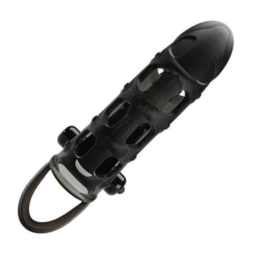 Pretty Love Penis Sleeve Vibro Black - Насадка на пеніс +4 см (чорний) - купити в Києві, Україні