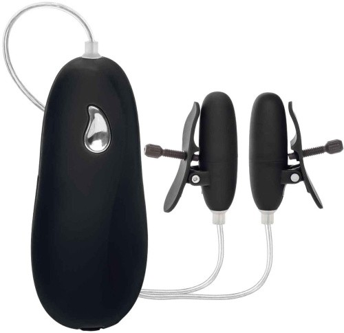 Nipple Play Advanced Vibrating Heated Nipple Teasers - вибрирующие зажимы для сосков с подогревом, 5ъ3,25см (черные)