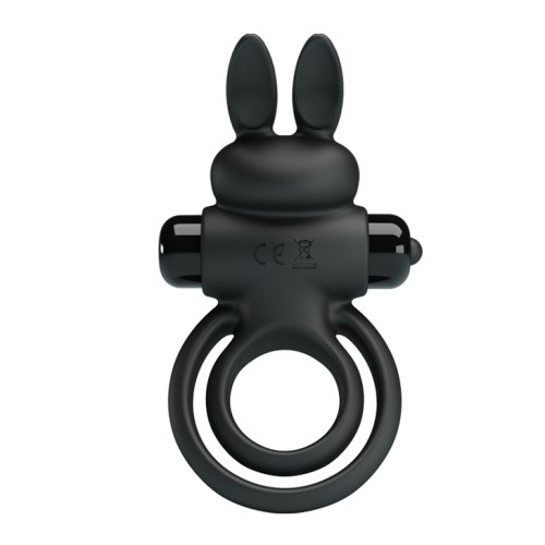 Pretty Love Vibro Penis Ring Bunny III Black - виброкольцо, 9.7х4 см (черный)