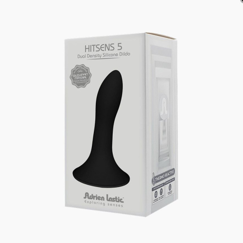 Adrien Lastic Hitsens 5 Black - дилдо с присоской, отлично подходит для страпона, 12.9х2.4 см (чёрный)