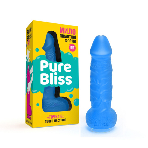 Pure Bliss Mini - Крафтовое мыло-член с присоской (синее)