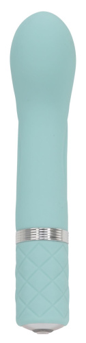 Pillow Talk Racy Teal - Роскошный вибратор с кристаллом Сваровски для точки G, 12.7х2.2 см. (голубой)