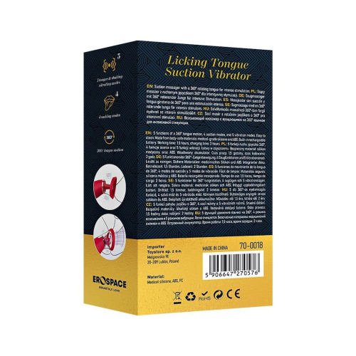 Вакуумный стимулятор с язычком Erospace Sweet Play Licking Tongue Suction Vibrator A18