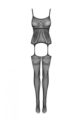 Obsessive F225 - Комбинезон-сетка, S-L (чёрный)