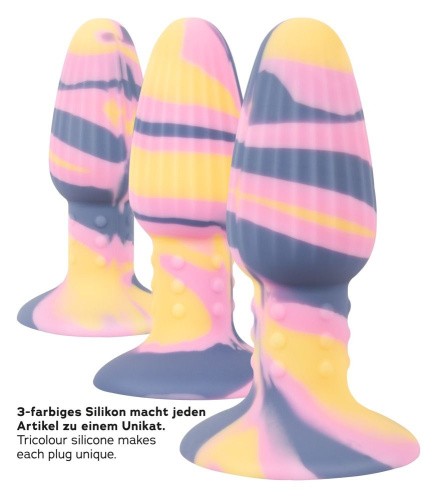 Coloгful Joy Triple Colour Butt Plug - Анальная пробка, 11.5х4 см (разноцветная)