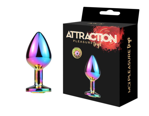 MAI Attraction Toys №73 Rainbow - Металлическая анальная пробка, 8.2х3.5 см