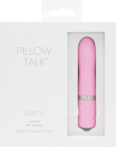 Pillow Talk Flirty Pink - Роскошный вибратор с кристаллом Сваровски, 7х2,2 см.